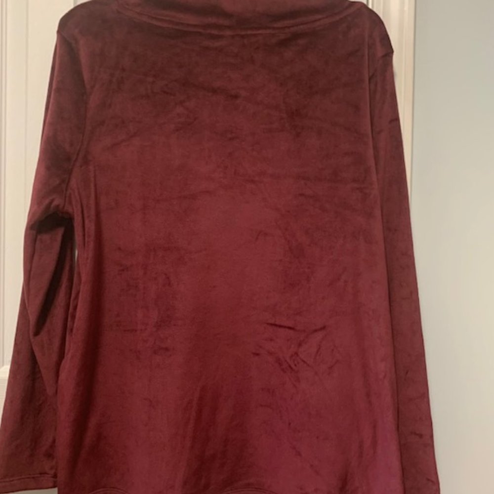 LegEnd Cowl Neck Velour Pullover - Picture 4 of 5